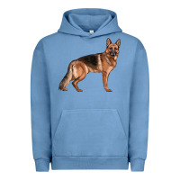 Pigment Pebble Blue German Shepherd Dog Illustrations Urban Hoodie - LillyAllenDesigns