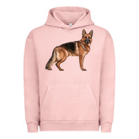 Pigment Salmon German Shepherd Dog Illustrations Urban Hoodie - LillyAllenDesigns