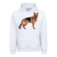 White German Shepherd Dog Illustrations Urban Hoodie - LillyAllenDesigns