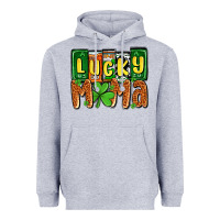 Heather Grey St. Patrick's lucky mama Heavyweight Hoodie - OliviaCreatesArt