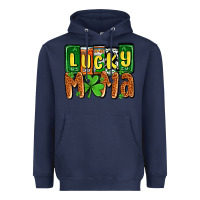 Navy St. Patrick's lucky mama Heavyweight Hoodie - OliviaCreatesArt