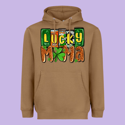 St. Patrick's Lucky Mama Heavyweight Hoodie Designed By Oliviacreatesart