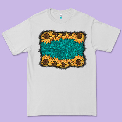 Sunflower Background Premium Tee Designed By Barkaloodesign