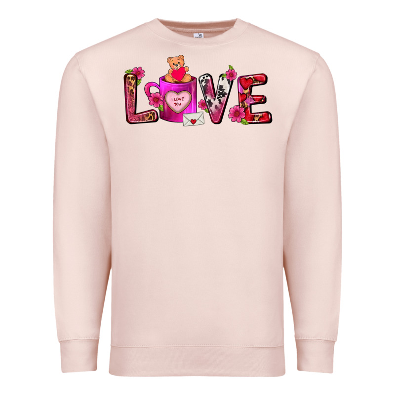 Love Coffee Mug Valentines Day Premium Sweatshirt by FaDigitalArtStudio | Teevron