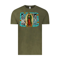 Vintage Olive Gemstone our lady of Guadalupe Vintage Tee - JahusDesignShop