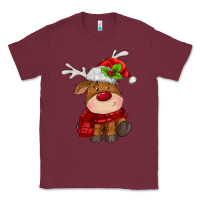 Burgundy christmas baby deer Classic Tee - MaliasSmallBusiness