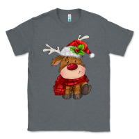 Charcoal Heather christmas baby deer Classic Tee - MaliasSmallBusiness