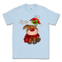 Dusty Blue christmas baby deer Classic Tee - MaliasSmallBusiness