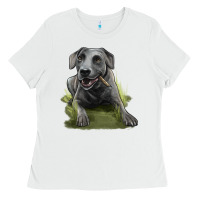 White Texas Blue Lacy Dog Ladies Tee - LillyAllenDesigns
