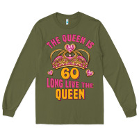 Army Green the queen is 60 long live the queen Long Sleeve Tee - Jasminsmagicworld