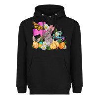 Black Easter rabbits and cross Heavyweight Hoodie - OliviaCreatesArt