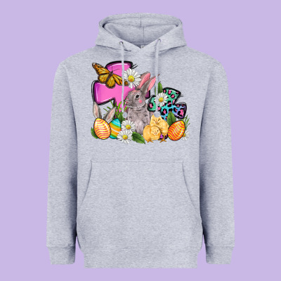 Easter Rabbits And Cross Heavyweight Hoodie Designed By Oliviacreatesart