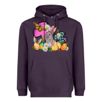 Plum Easter rabbits and cross Heavyweight Hoodie - OliviaCreatesArt