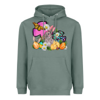 Sage Easter rabbits and cross Heavyweight Hoodie - OliviaCreatesArt