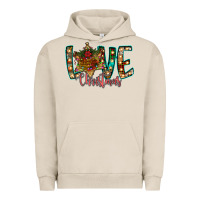 Pigment French Oak Love Snowman Urban Hoodie - CowhideDigitalArt