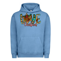 Pigment Pebble Blue Love Snowman Urban Hoodie - CowhideDigitalArt