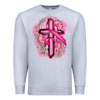 Heather Grey breast cancer cross Premium Sweatshirt - FaDigitalArtStudio