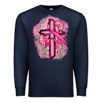 Navy breast cancer cross Premium Sweatshirt - FaDigitalArtStudio