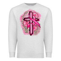 Oatmeal Heather breast cancer cross Premium Sweatshirt - FaDigitalArtStudio