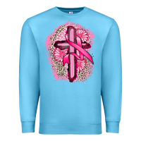 Ocean Blue breast cancer cross Premium Sweatshirt - FaDigitalArtStudio