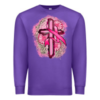Purple breast cancer cross Premium Sweatshirt - FaDigitalArtStudio