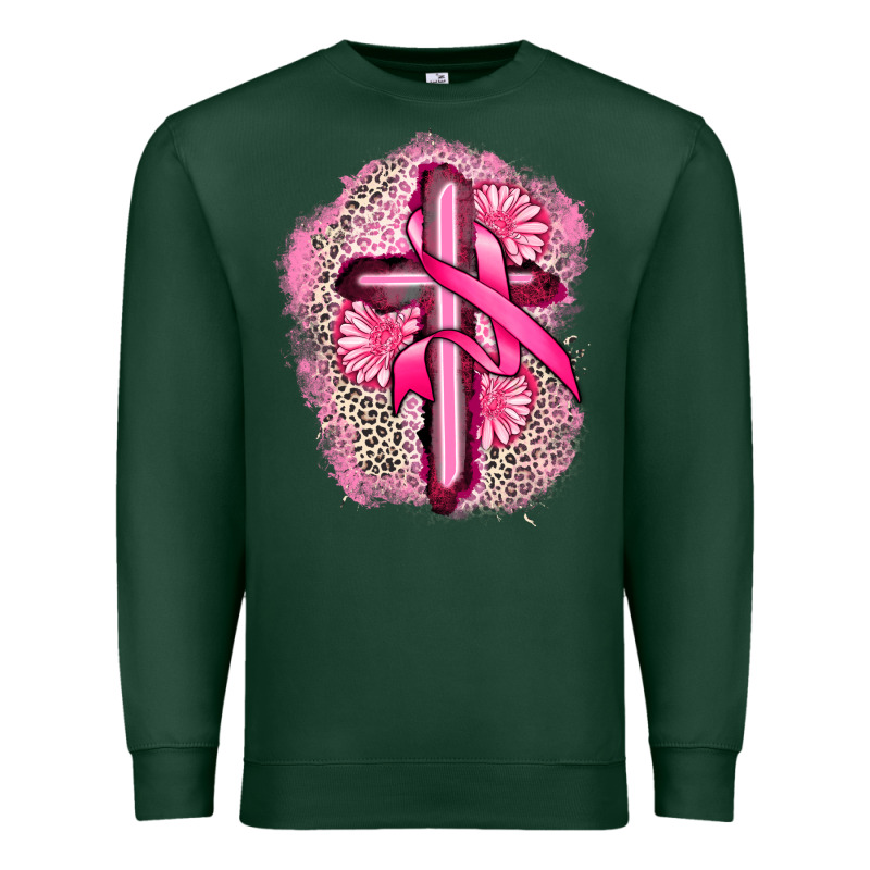Breast Cancer Cross Premium Sweatshirt by FaDigitalArtStudio | Teevron
