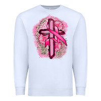 White breast cancer cross Premium Sweatshirt - FaDigitalArtStudio