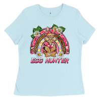 Baby Blue easter pink camouflage egg hunter  bunny rainbow Ladies Tee - BarkalooDesign