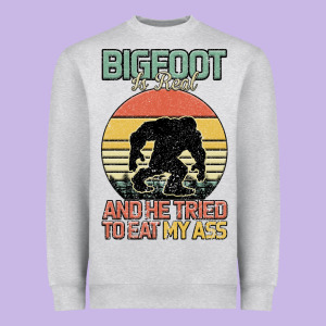 Bigfoot Is Real And He Tried To Eat My Ass Heavyweight Sweatshirt Designed By Bettercallsaul