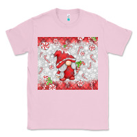 Bubblegum Pink candy cane gnome Classic Tee - MaliasSmallBusiness