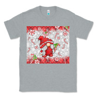 Heather Grey candy cane gnome Classic Tee - MaliasSmallBusiness