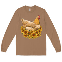 Toasted Coconut chicken with sunflowers Long Sleeve Tee - RanaPortraitStore