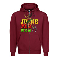 Burgundy juneteenth Zipper Hoodie - CowGirlArtShop