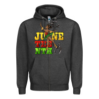 Charcoal Heather juneteenth Zipper Hoodie - CowGirlArtShop