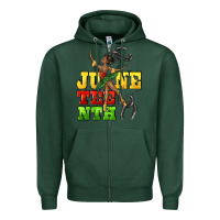 Sports Green juneteenth Zipper Hoodie - CowGirlArtShop