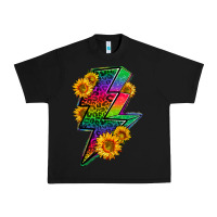 Black LGBTQ+ Lightnin' Bolt With Sunflower Urban Heavy Tee - BundleAndBundleShop
