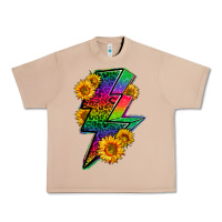Burro LGBTQ+ Lightnin' Bolt With Sunflower Urban Heavy Tee - BundleAndBundleShop