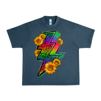 Midnight Navy LGBTQ+ Lightnin' Bolt With Sunflower Urban Heavy Tee - BundleAndBundleShop