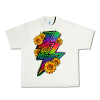 Pistachio LGBTQ+ Lightnin' Bolt With Sunflower Urban Heavy Tee - BundleAndBundleShop
