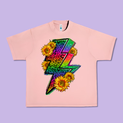 Lgbtq+ Lightnin' Bolt With Sunflower Urban Heavy Tee Designed By Bundleandbundleshop