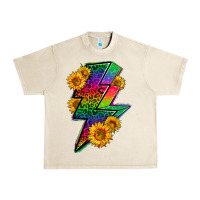 Sandshell LGBTQ+ Lightnin' Bolt With Sunflower Urban Heavy Tee - BundleAndBundleShop