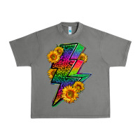 Tornado LGBTQ+ Lightnin' Bolt With Sunflower Urban Heavy Tee - BundleAndBundleShop