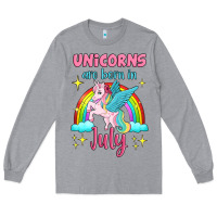 Heather Grey unicorns are born in july Long Sleeve Tee - Jasminsmagicworld