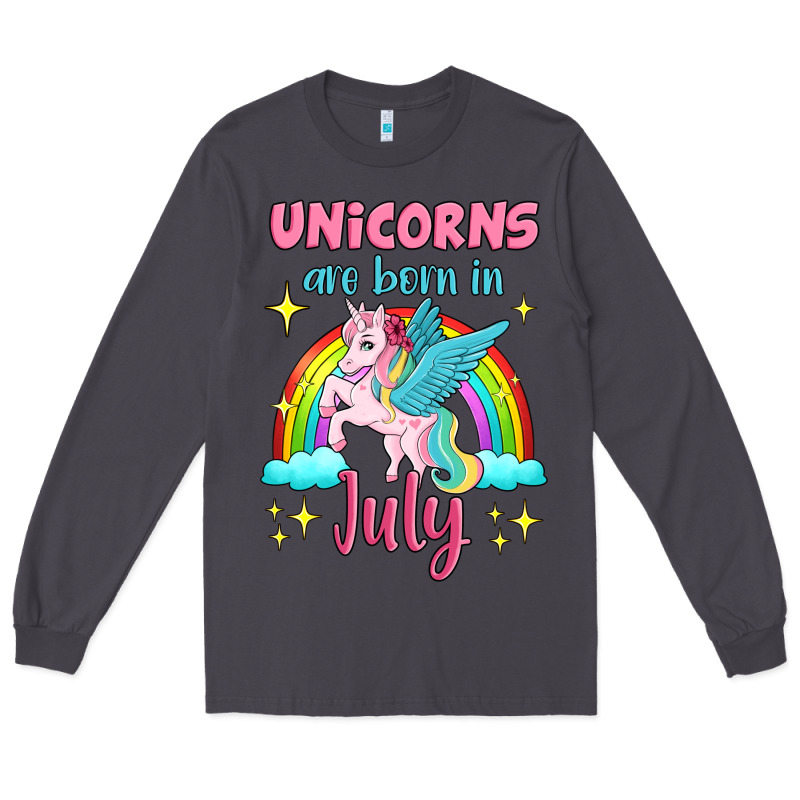 Unicorns Are Born In July Long Sleeve Tee by Jasminsmagicworld | Teevron