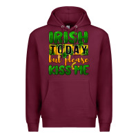 Burgundy Irish today but please kiss me Premium Hoodie - CowGirlArtShop