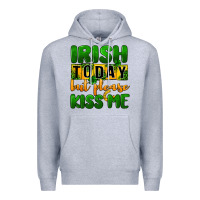 Heather Grey Irish today but please kiss me Premium Hoodie - CowGirlArtShop