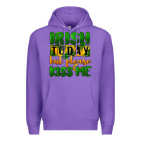 Purple Irish today but please kiss me Premium Hoodie - CowGirlArtShop