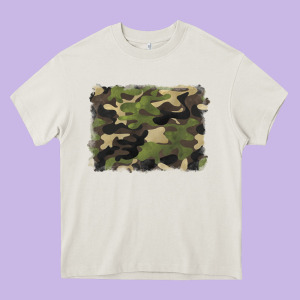Camouflage Background Heavy Core Tee Designed By Barkaloodesign