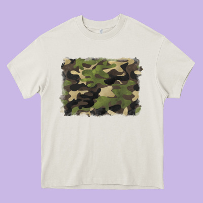 Camouflage Background Heavy Core Tee Designed By Barkaloodesign