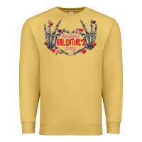Antique Gold Happy Valentine's Day skeleton hands Premium Sweatshirt - FaDigitalArtStudio